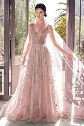 Andrea & Leo Couture A1459 A-Line Embroidered Gown