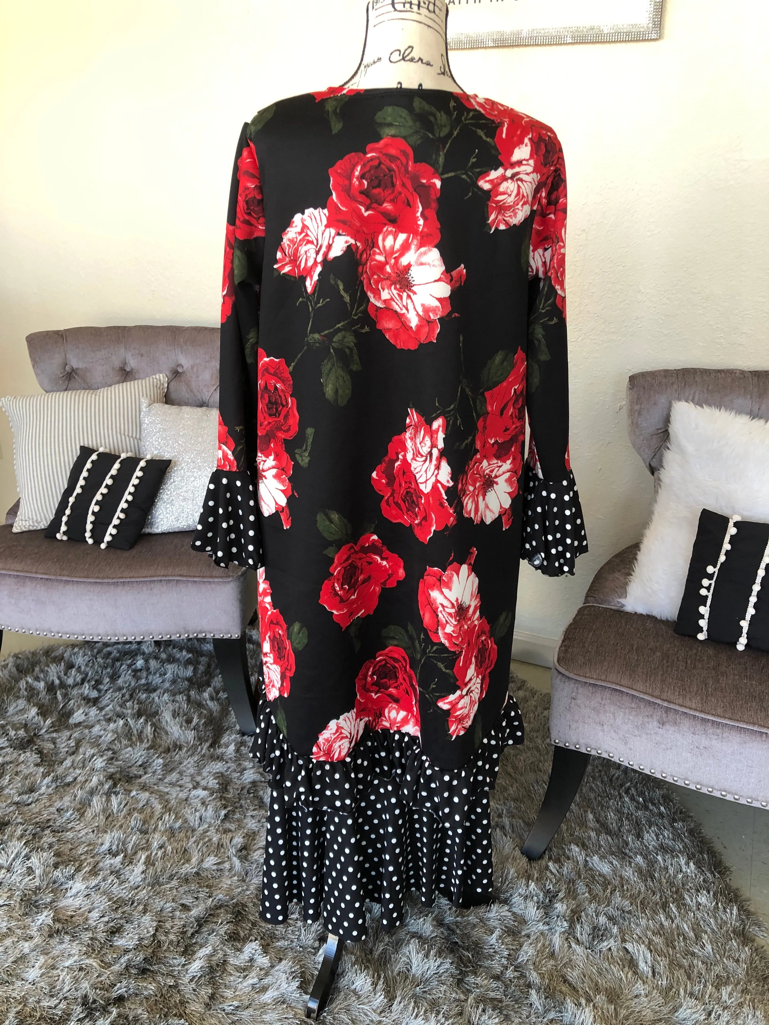 Cara Red Rose High Low Tunic (PL)