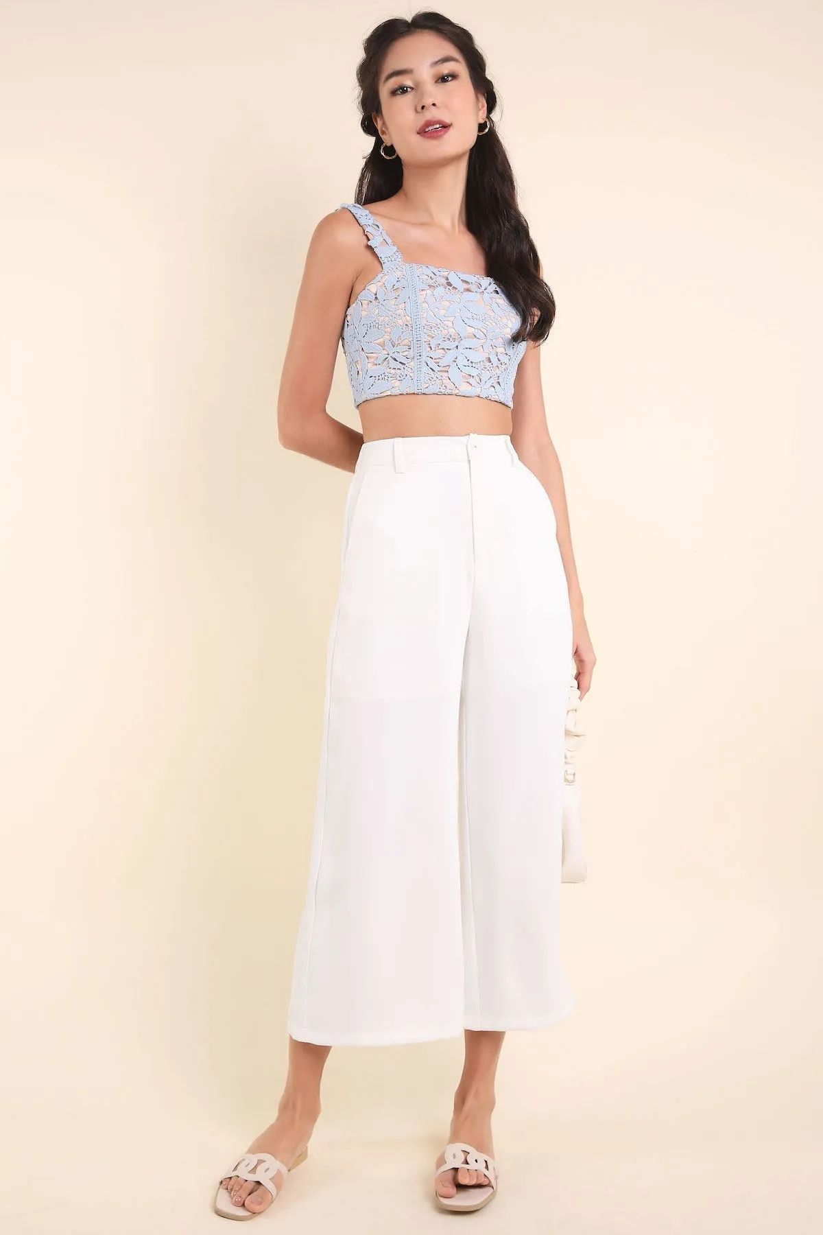 CASSIDY CROCHET LACE BRALETTE IN SKY