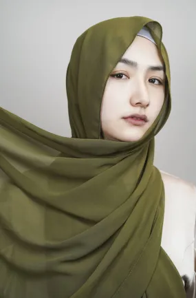 Chiffon Hijab - Army green