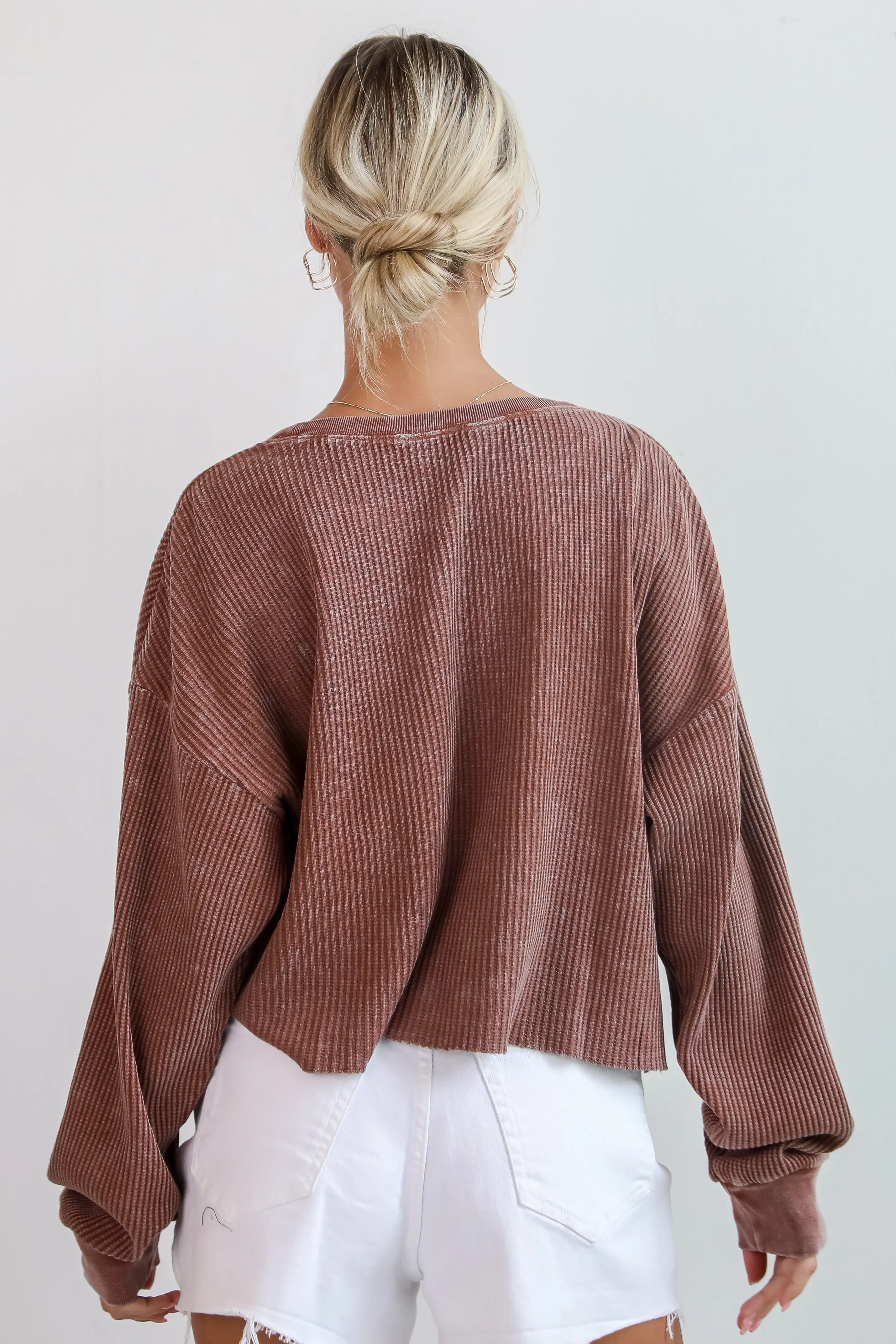 Dakota Waffle Knit Top - DU DEAL