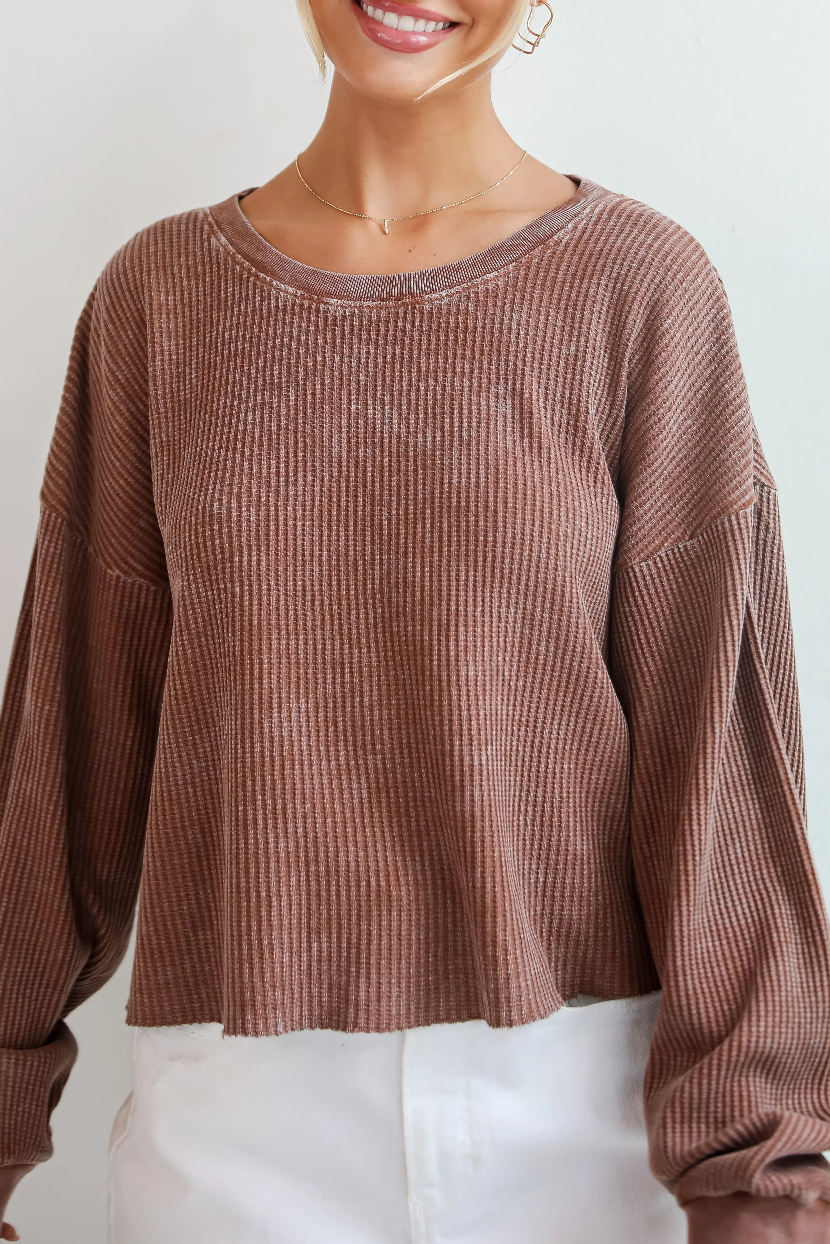 Dakota Waffle Knit Top - DU DEAL