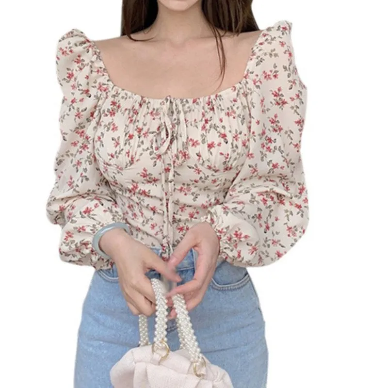 Elegant Floral Print Chiffon Blouse for Women