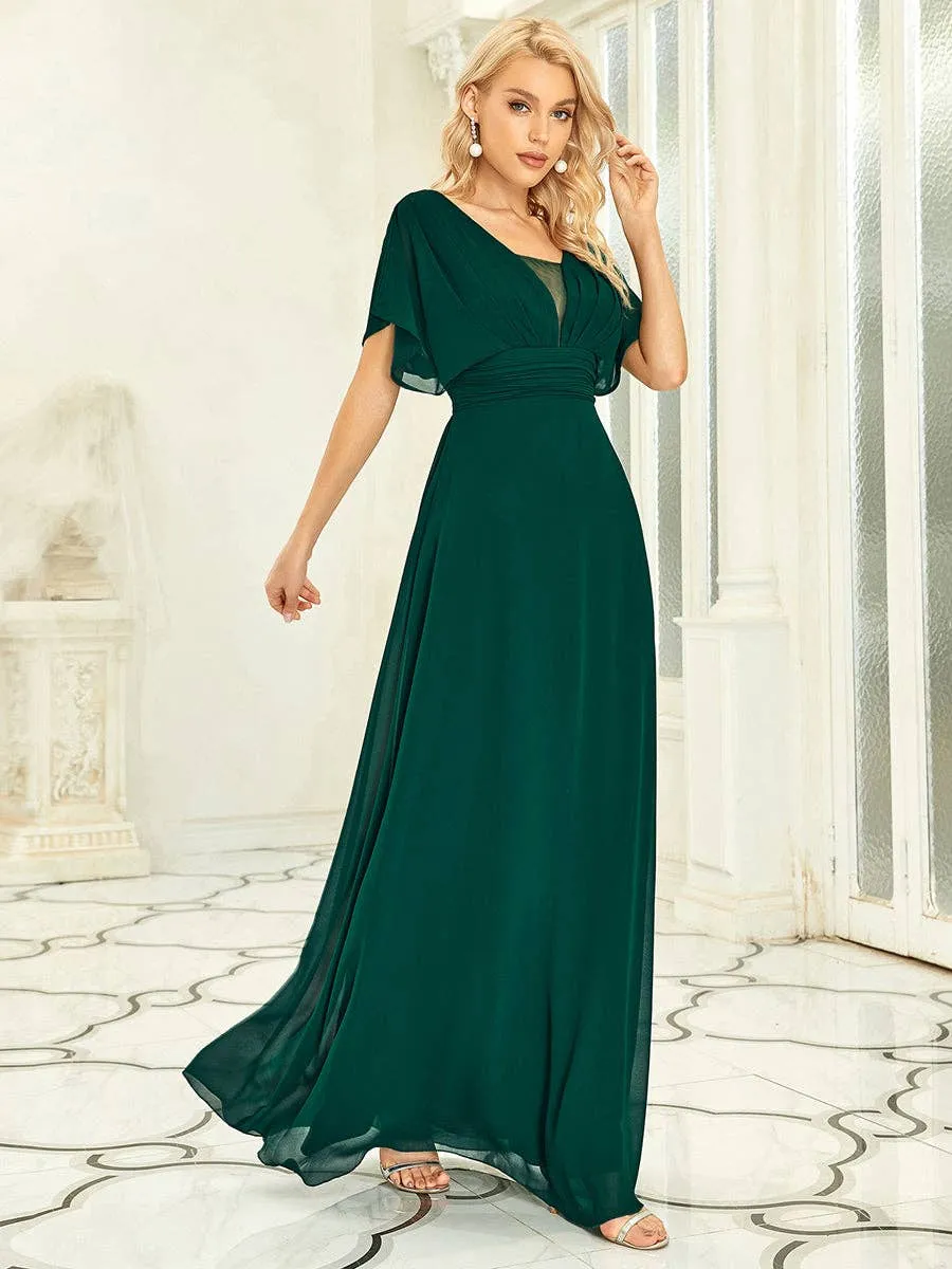 Ever-Pretty - A-Line Empire Waist Evening Dresses For Women: Dark Green / 24