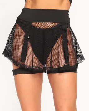 Freaky Fishnet Garter Mini Skirt