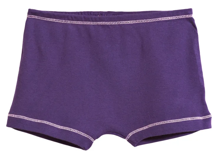 Girls Cotton "Boy Shorts" Underwear | Purple