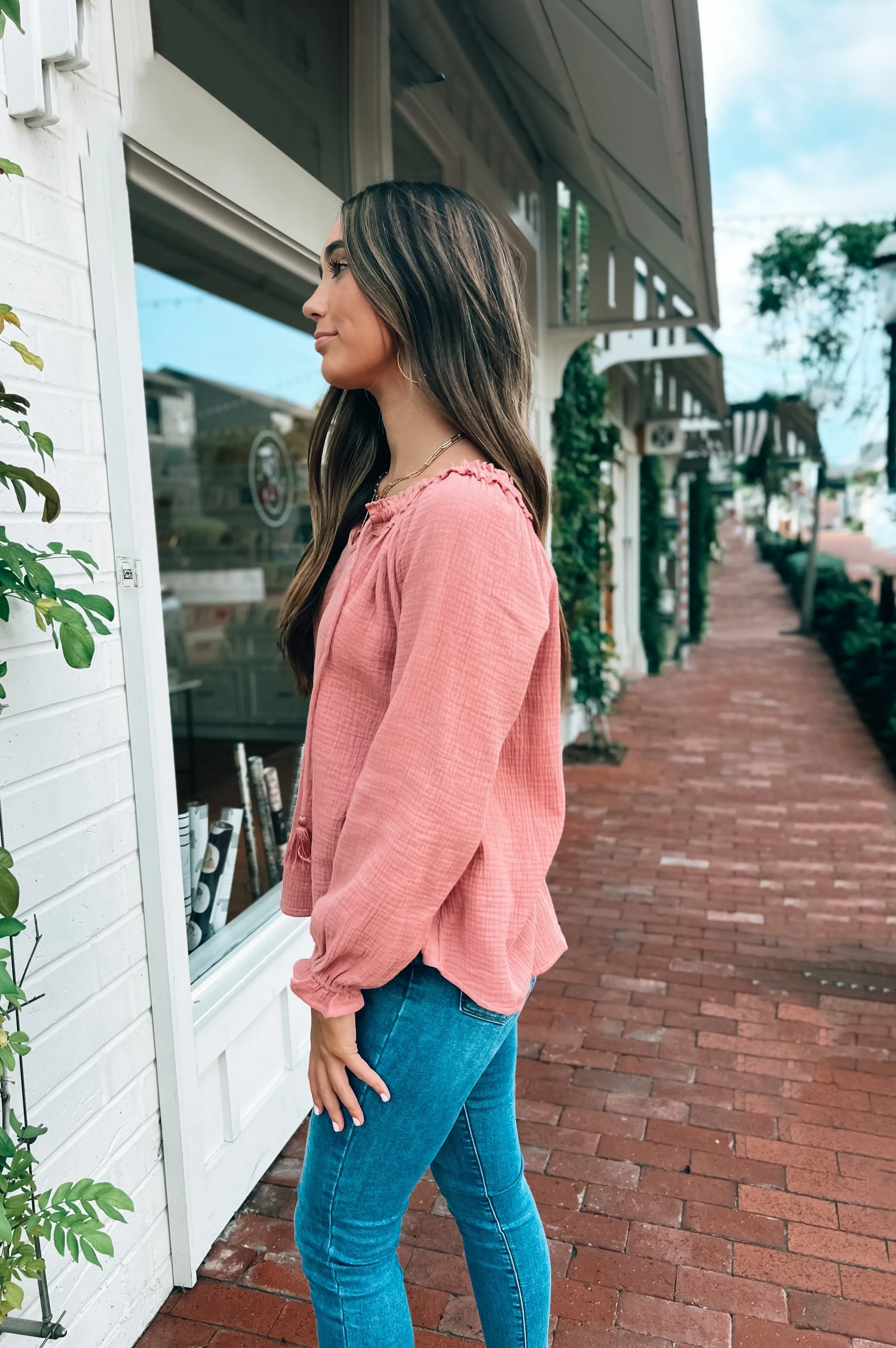 Guava Boho Gauze Blouse