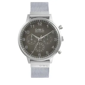 KINGSBRIDGE STEEL CASE, STONE GREY DIAL & STEEL MESH STRAP WATCH