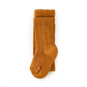 LIttle Stocking Co. Cable Knit Tights - Mustard