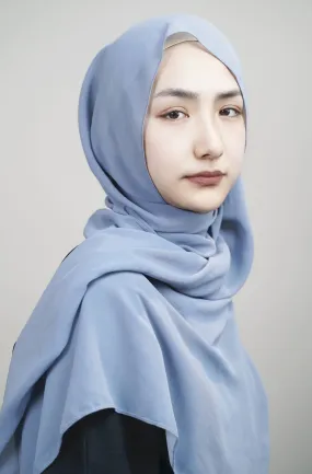 Plain Chiffon Hijab -Blue