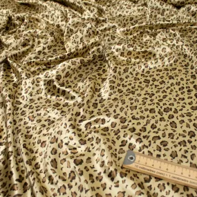 Printed Satin Design-36 Brown Leopard on Gold