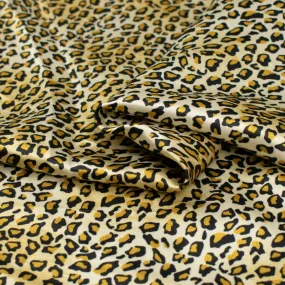 Printed Satin Design-37 Gold & Black Leopard