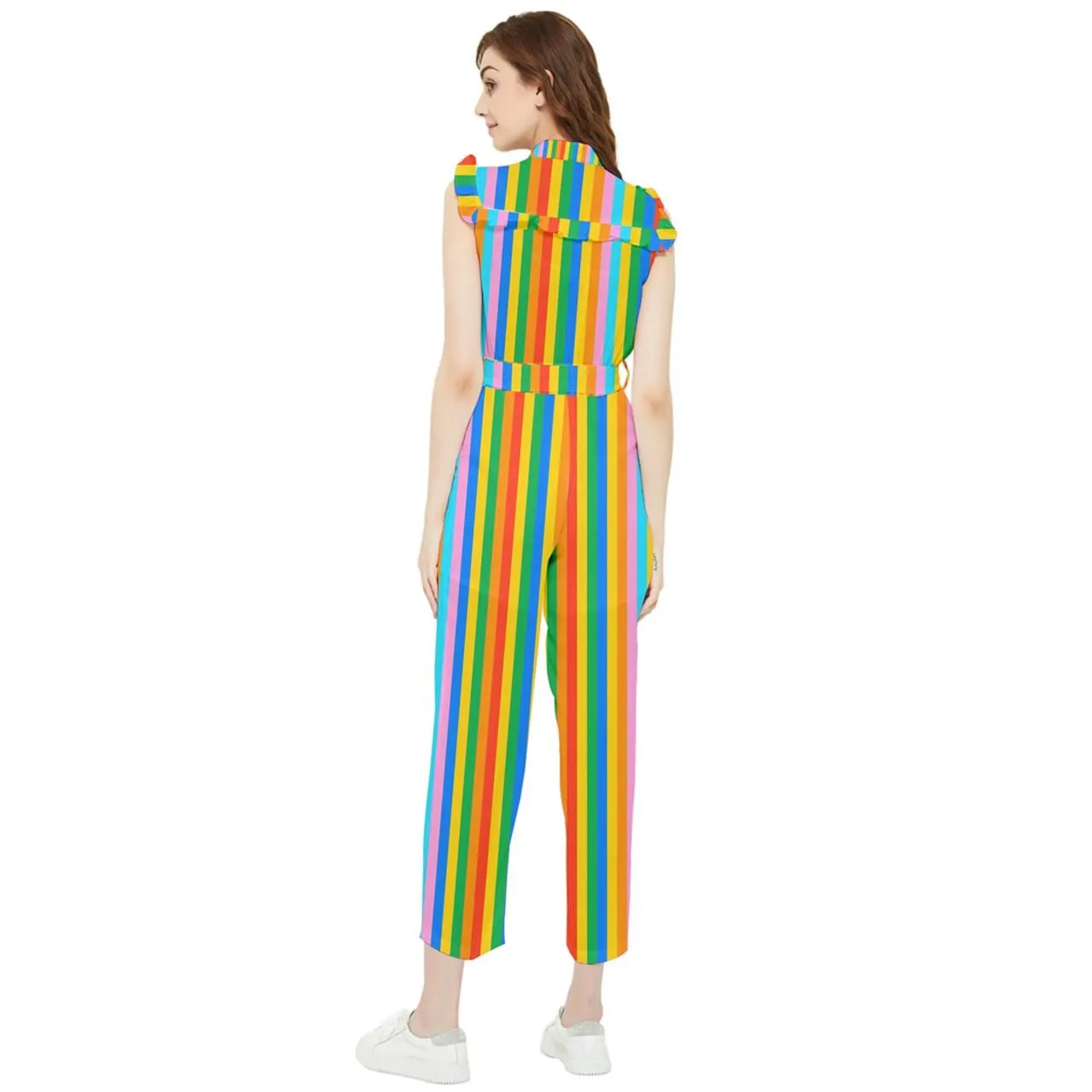 Rainbow Jumpsuit, 70s Style Jumpsuit, Rainbow Print Jumpsuit, Stripe Jumpsuit, Rainbow pants overall