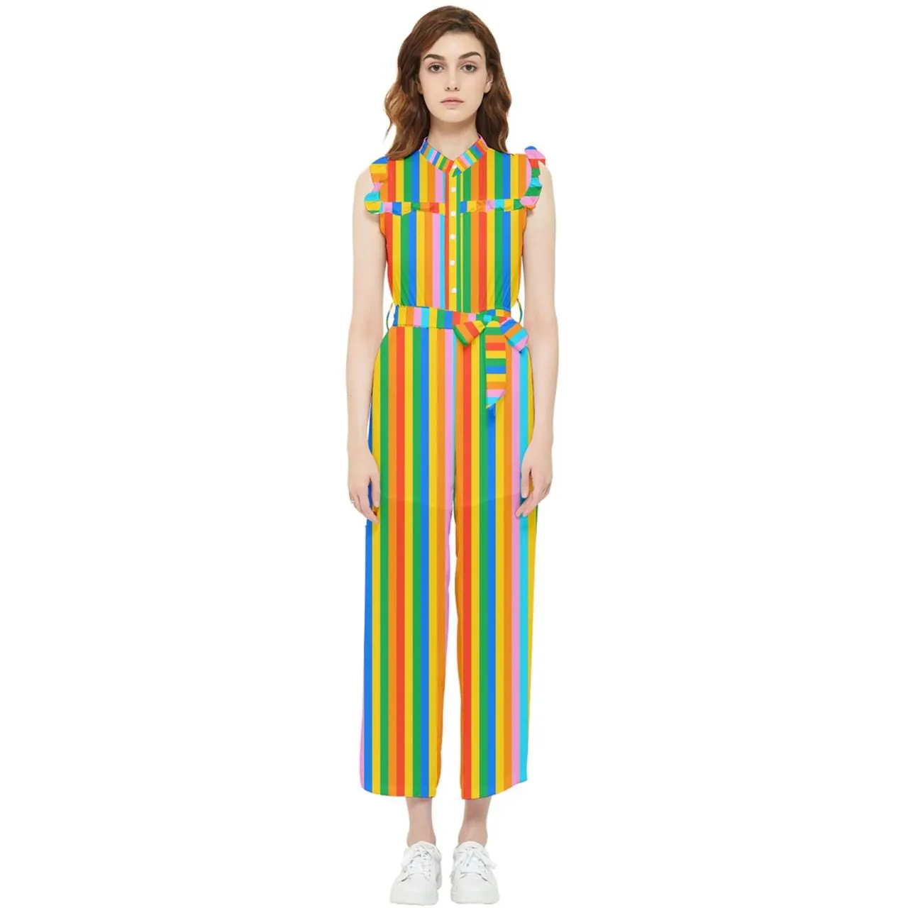 Rainbow Jumpsuit, 70s Style Jumpsuit, Rainbow Print Jumpsuit, Stripe Jumpsuit, Rainbow pants overall