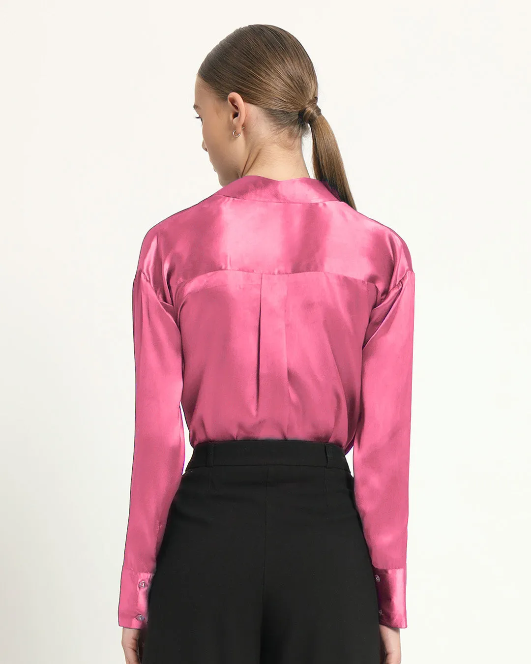 Satin Effect Classic French Rose Shirt