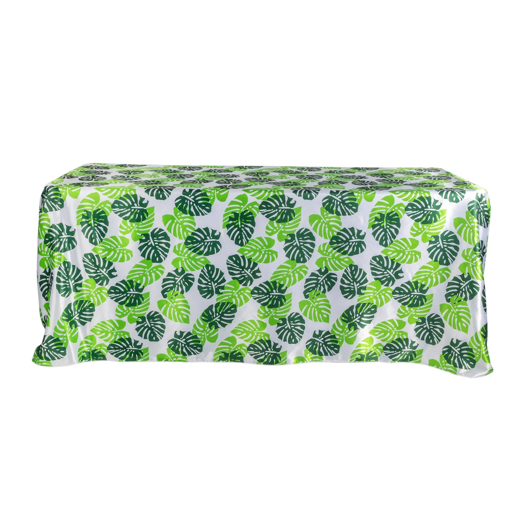 Satin Rectangular 90"x156" Tablecloth - Tropical Palm Leaf