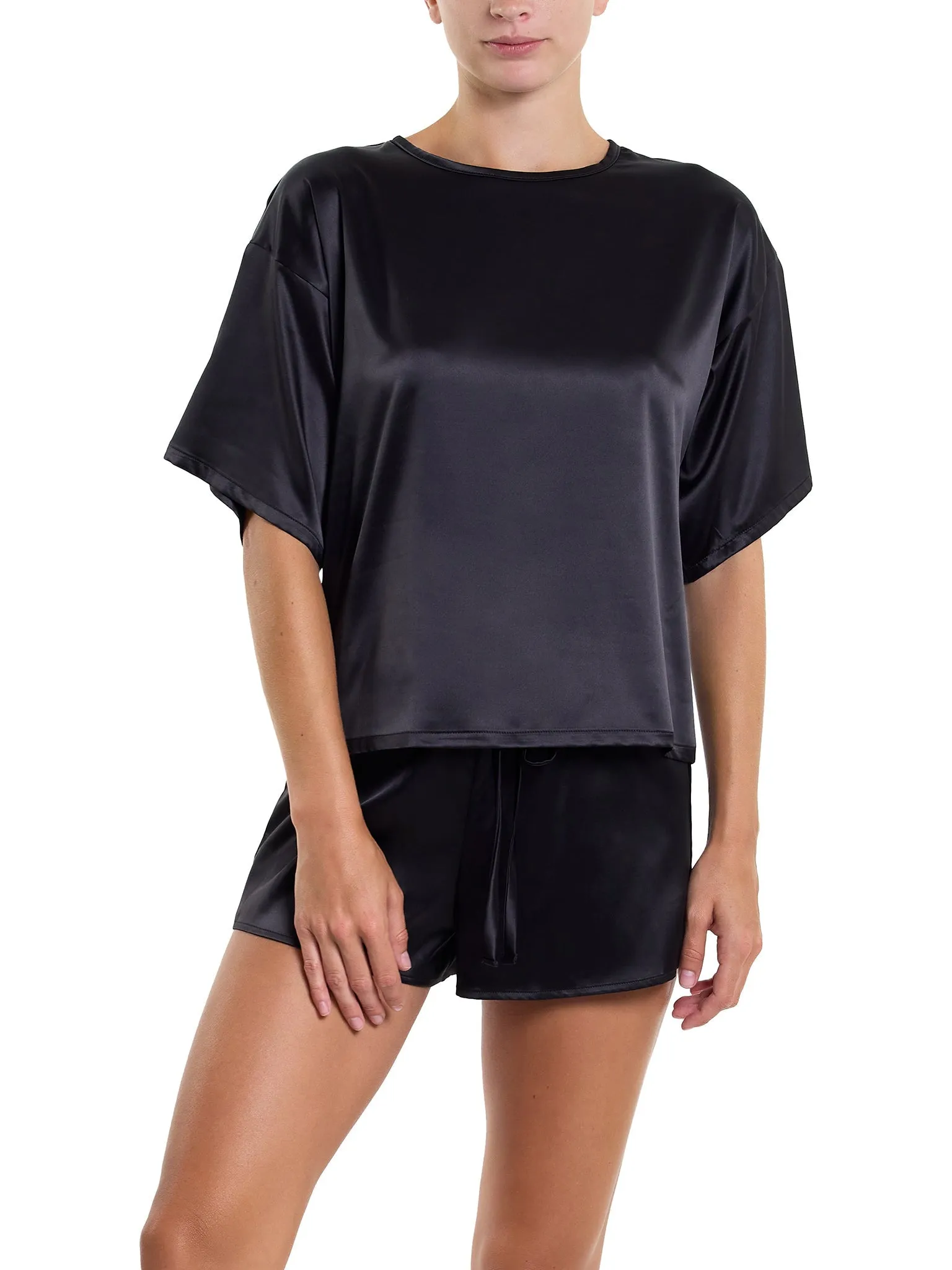 Satin Sleep Short Black