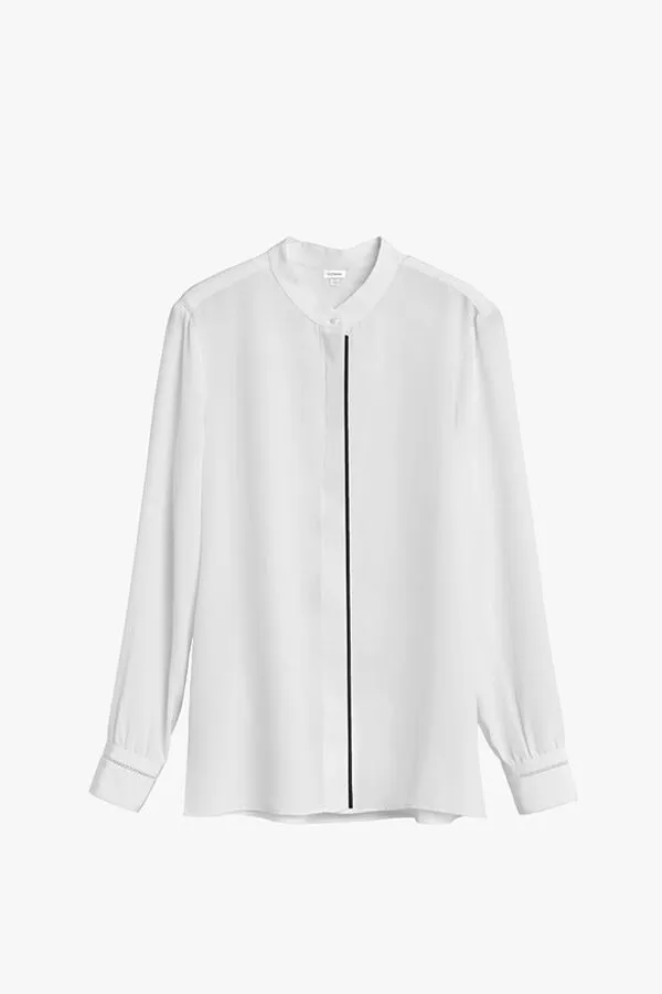 Silk Band Collar Shirt