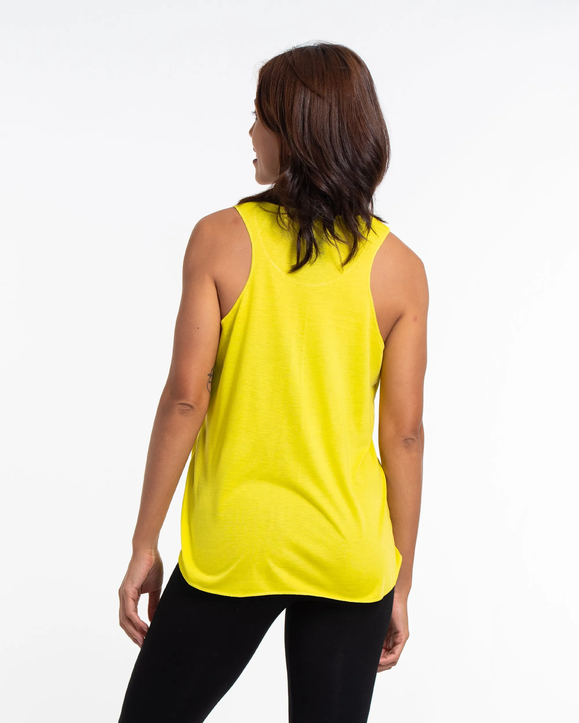 Super Soft Cotton Womens Sunglasses Tank Top in Yellow