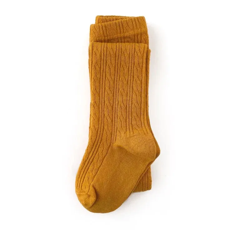 The Little Stocking Co - Cable Knit Tights - Marigold Yellow