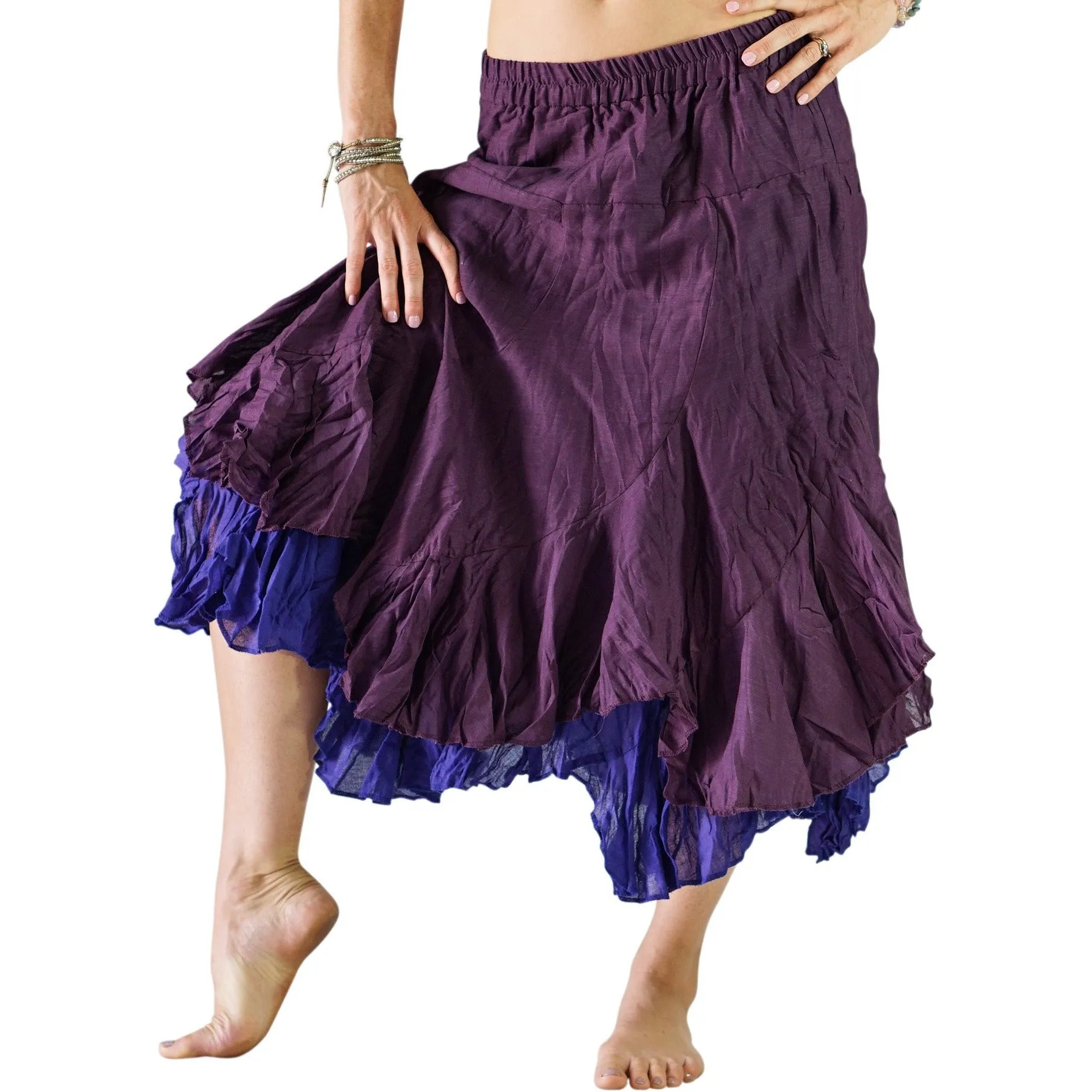 'Two Layer' Renaissance Skirt - Dark Purples