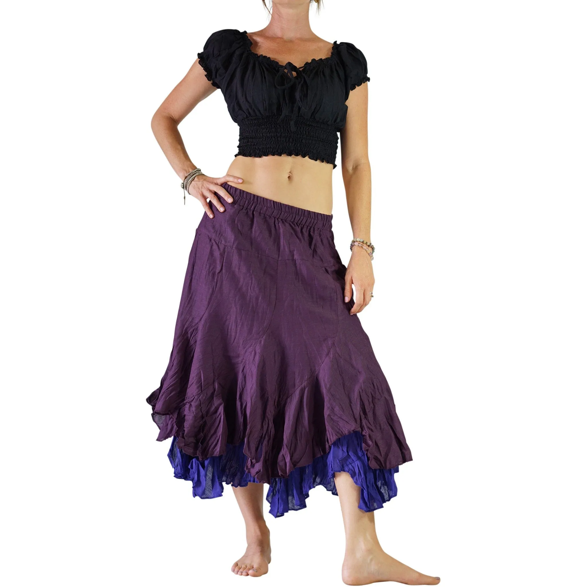 'Two Layer' Renaissance Skirt - Dark Purples